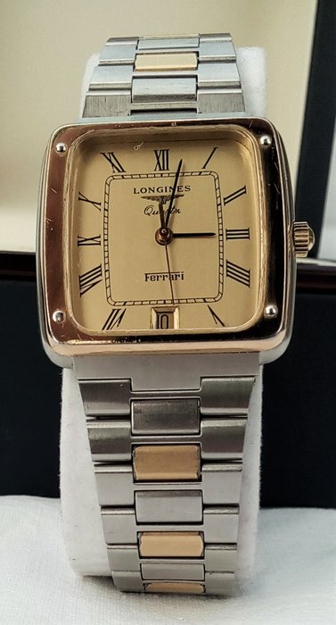 Big Longines Ferrari men's gold coated watch / stainless steel two tone ...