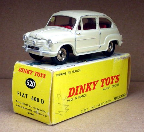 Fiat 600 D White Ref 520 1:43 Dinky Toys Atlas 
