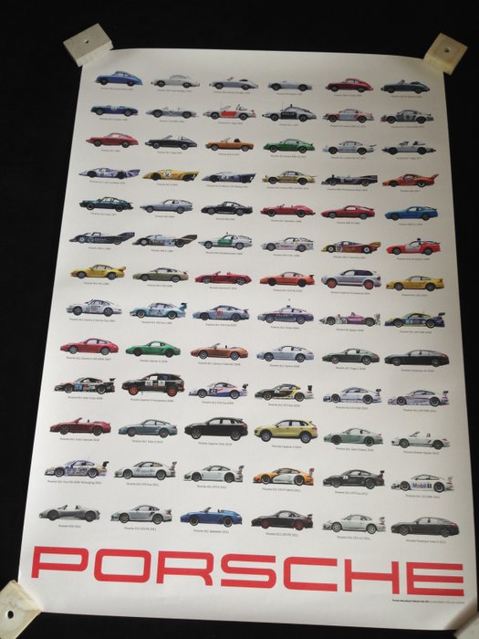 Rare limited edition Porsche Models overview poster  - 98 x 68 cm