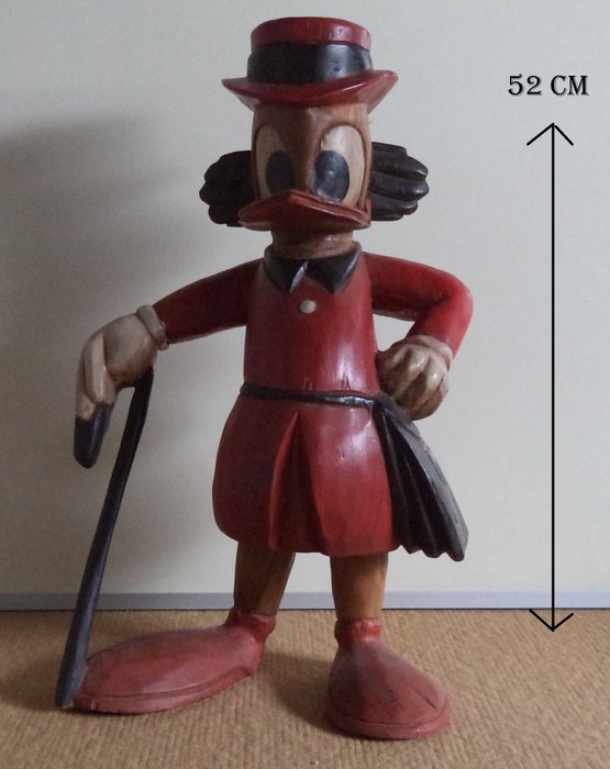 Disney Uncle Scrooge. (Dagobert Duck)  houten beeld jaren 70/80.