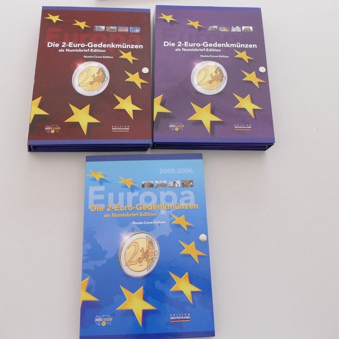 GERMANY COLLECTION 20 NUMISBRIEFS 10 EURO COINS AND STAMPS