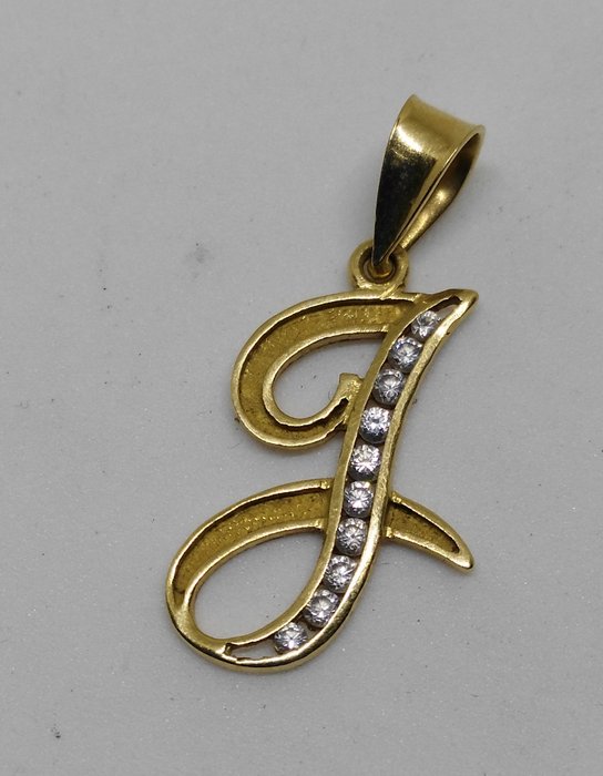 Small 18 kt yellow gold pendant with letter J - Catawiki