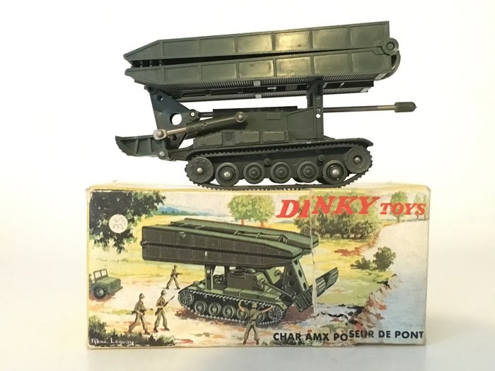 der dinky toys militaire Char AMX 13 poseur pont version chenilles grise nylon 