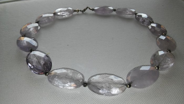Amethyst and silver necklace - Catawiki