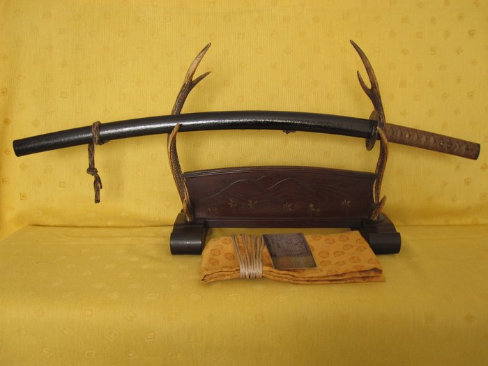 Antique Japanese sword ( Koto katana in koshirae) , Muromachi period ( 14th/ 15th century).