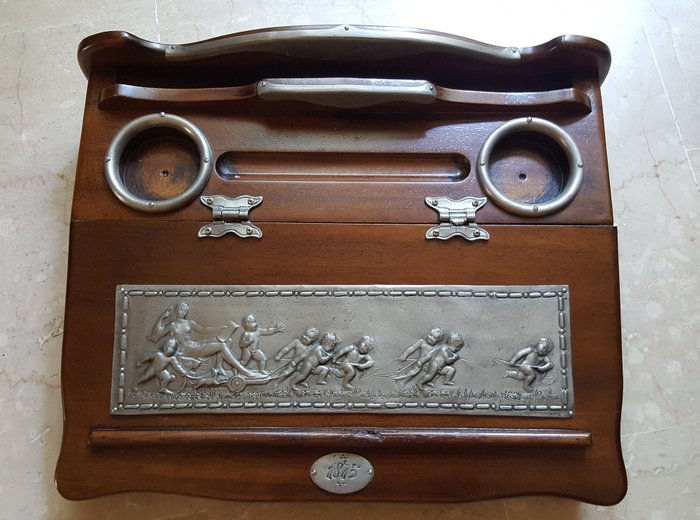 Desk Set In Wood And Pewter Italy 1875 Catawiki