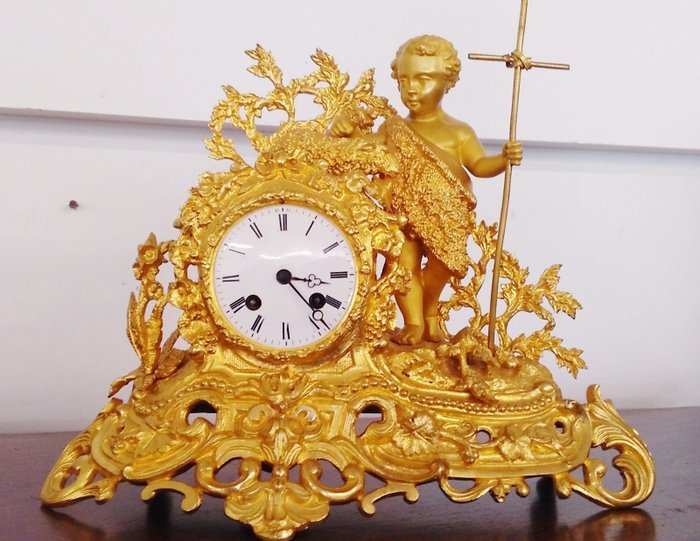 Antique gilt  bronze pendulum clock - France - Circa 1870
