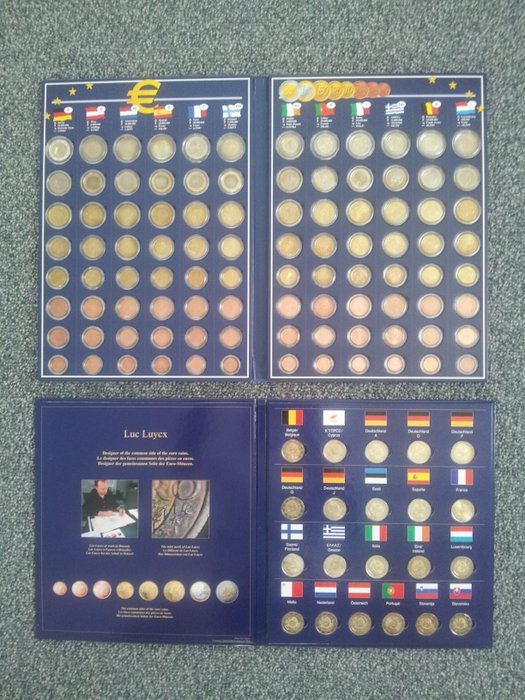 Europe – Collection complète d'euros des 12 premiers pays à avoir adopté  l'euro + 20 pièces de 2 euros spéciales « les 10 ans de l'euro » dans des  classeurs spéciaux. - Catawiki