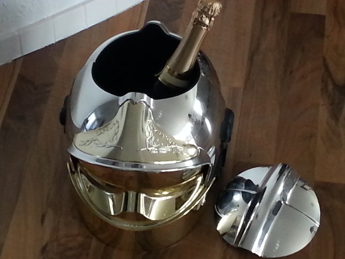 Champagne bucket from MSA Gallet (French manufacturer of fire helmets) in shape of a helmet of the French fire in the original box