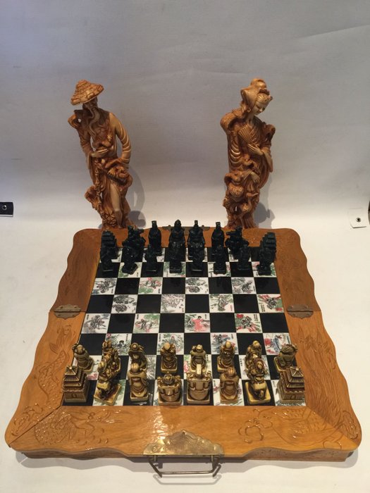 antike Figuren Schachspiel Harz chinesisches Schach für 