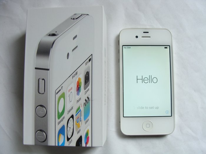 Apple iPhone 4S 8GB - White - in original box - simlock - Catawiki