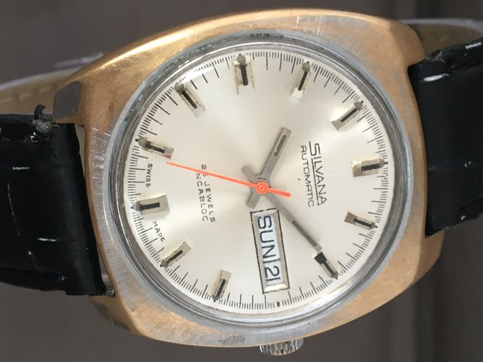 Reloj de pulsera automático Silvana para hombre. De alrededor de la década de 1960.