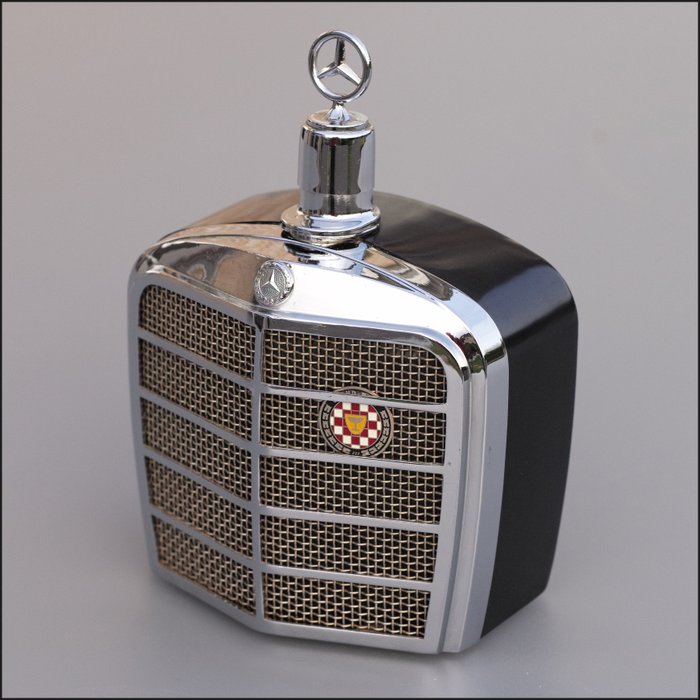 Mercedes-Benz grille flask decanter.