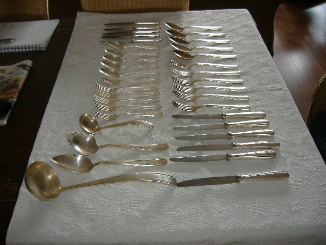 Heavily silvered cutlery - marked Nieuwpoort 90