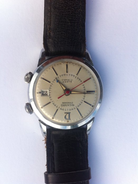Richard Standard – Vintage herenhorloge met alarm en datum – jaren 60/70