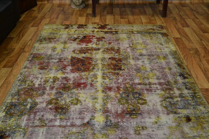 Nieuw Perzisch tapijt, patchwork tapijt, vintage handgeknoopt korte pool WA-95
