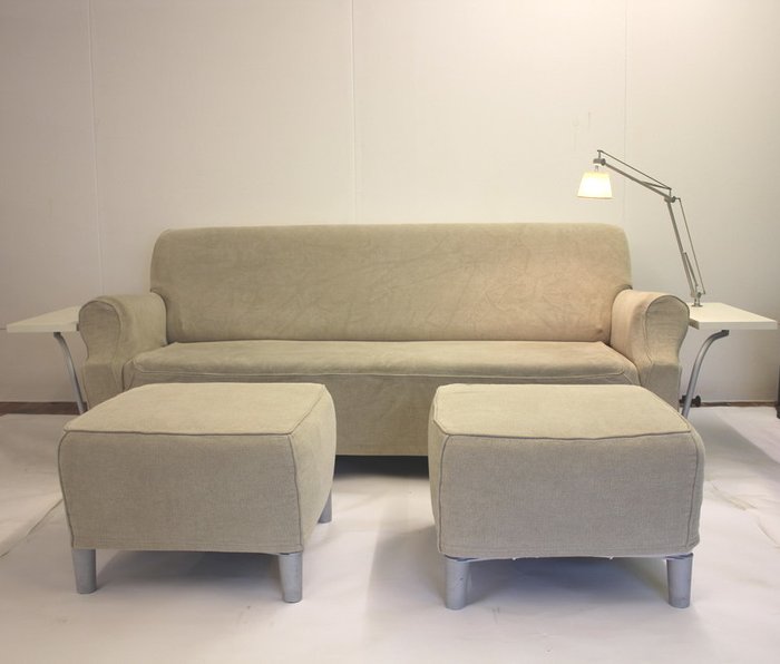 Philippe Starck for Cassina - Lazy working sofa with 2 hockers  