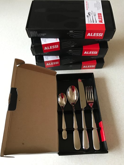 1 set Alessi Nuovo Milano Cutlery 4 piece Table Set
