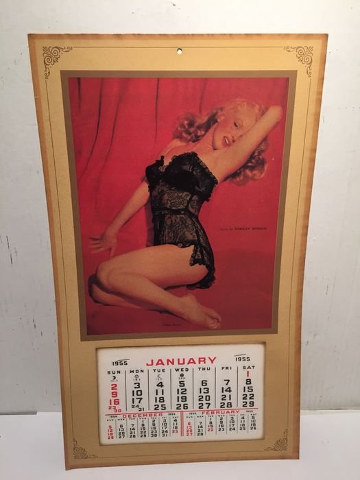 Marilyn Monroe Calendar Size 42 x 25 1955 style calendar On Red