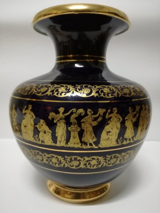 Vase Grec ceramique et or 24 carat