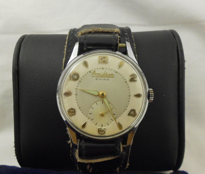 Omikron 21 rubis – vintage – montre-bracelet suisse homme – vers 1960
