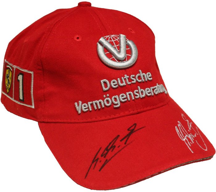 Michael Schumacher - dédicace originale - casquette Ferrari