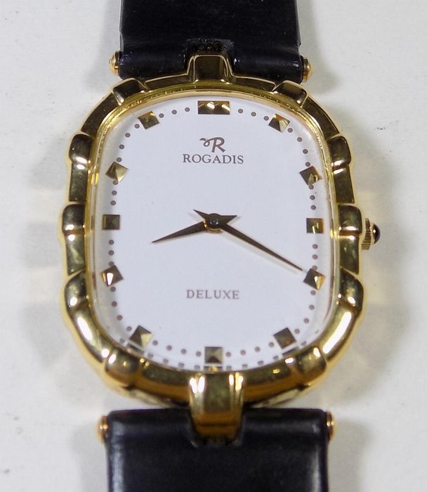 Rogadis DeLuxe – hochwertige Art-déco-Armbanduhr für Herren im Vintage-Stil – 1980er
