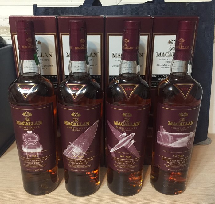 4 bottles -  The Macallan Classic Travel Range Limited Edition 1920's-1940's Full collection