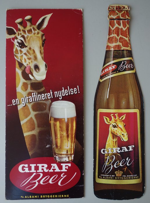 Giraffe Beer-two matching advertising signs-ca. 1965 - Catawiki