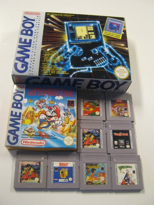 Nintendo Game Boy Classic Tetris Pack, complete in box - with 9 extra games - Ducktales, Super Mario Land, Jungle Book, etc