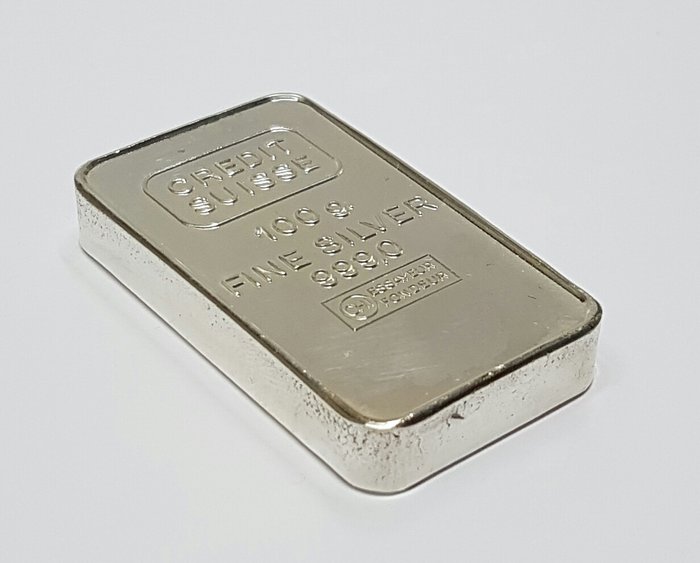 Switzerland Silver bar of 100 grams Credit Suisse Catawiki