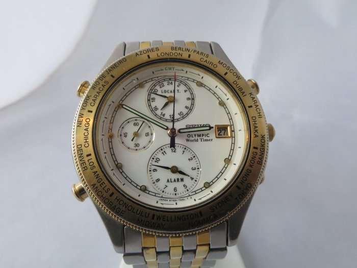 Seiko ( 5t52/7A40 ) – Olympic "Barcelona" Worldtimer – limited edition 270/300 – Men´s wristwatch 1992