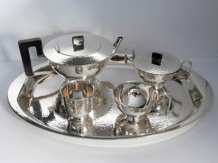 Wonderbaarlijk Gero 90- Hammered silver plated 5-piece tea set-Art Deco - Catawiki PR-24