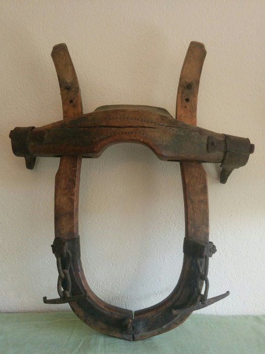 Antique wooden horse collar(neck-yoke) for a pulling animal