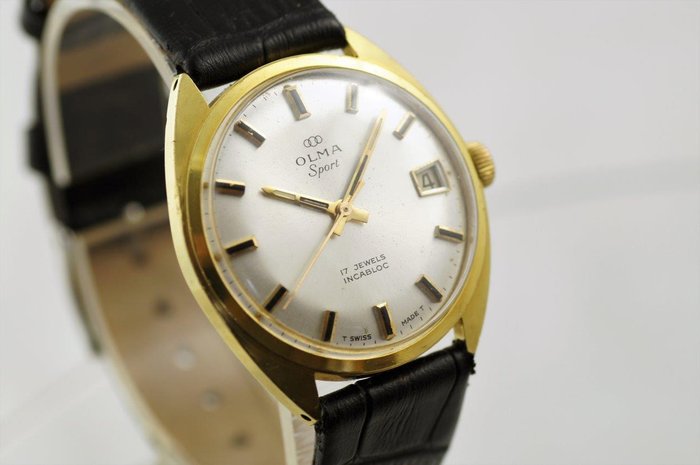  Reloj clásico para hombre Olma Sport de 17 joyas ST 96-4, calibre FHF, en torno a 1968 