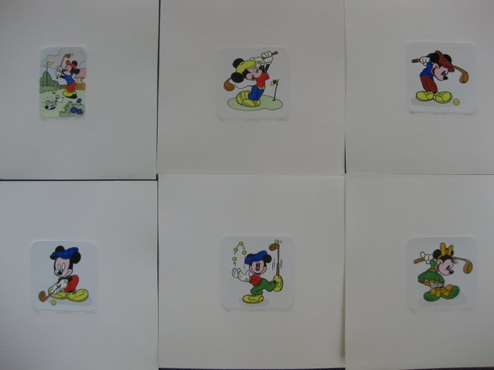 Disney, Walt - 6 Etchings Sowa & Reiser - Mickey and Minnie - Golf