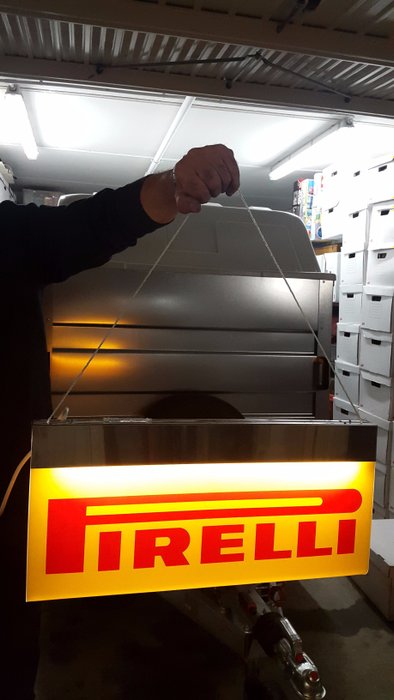 Original lit "Pirelli" sign - 1990s