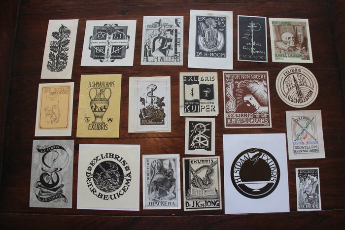 Ex-libris; Small collection of 74 medical ex-libris, various techniques and artists - c. 1900 / 1960