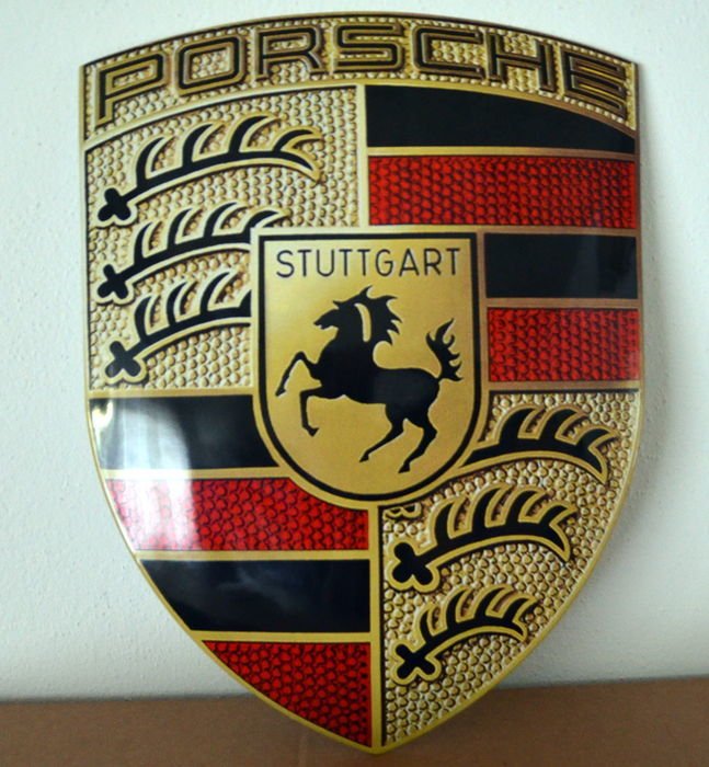Original Porsche enamel sign - 30 x 40 cm mint
