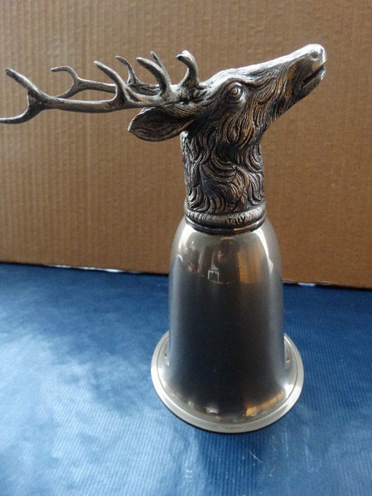 Gucci glass - silver metal - hunt themed, represents bust of a deer