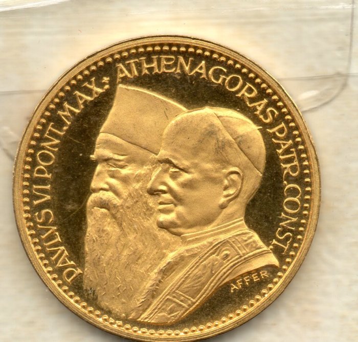Italy - Commemorative medal 1964 'Meeting between Paolo VI and Athenagoras - gold
