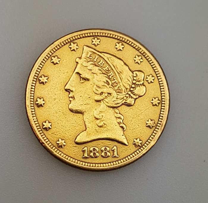 United States - 5 dollars 1881 "Coronet head" - gold