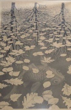 Maurits Cornelis Escher (1898 -  1972)  -   Drie werelden - VAEVO - 1955 - 1956