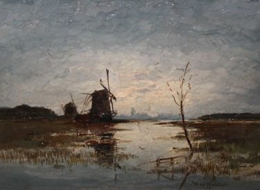 Willem van de Wakker ( 1859 - 1927 ) - Molens in de polder