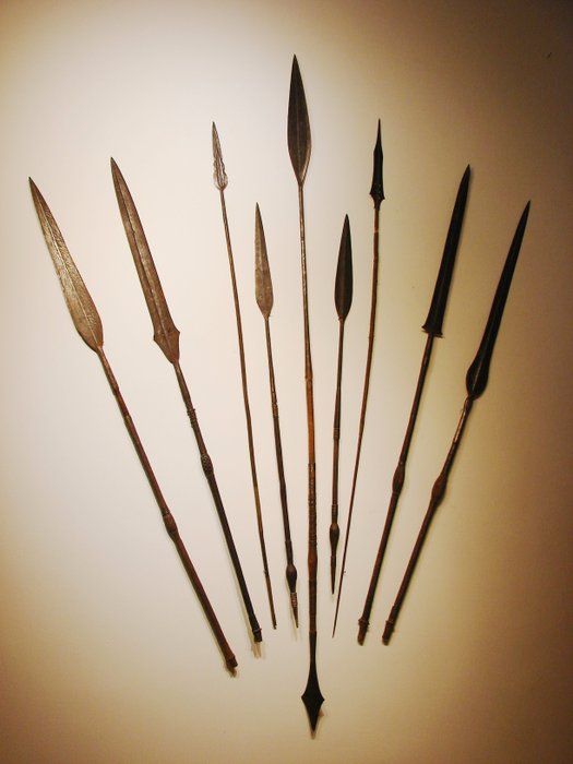 Collection of 9 Spears NGOMBE NGBANDI - D.R. Congo