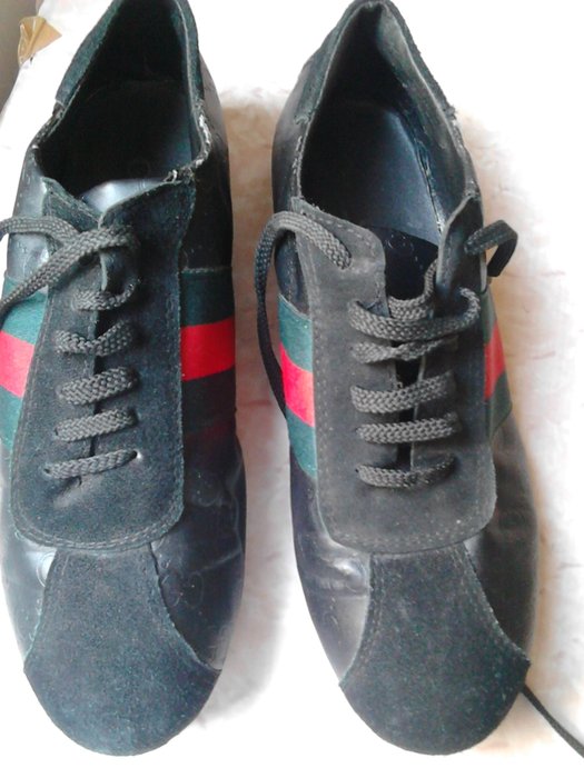 gucci black canvas shoes
