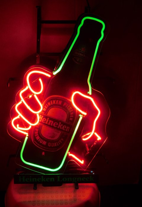 Neon Reclame Verlichting Heineken Longneck Bier / 2e helft 20e eeuw