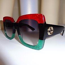 red black and green gucci glasses