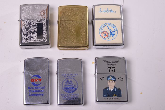6 Collectible Zippo Lighters - Catawiki