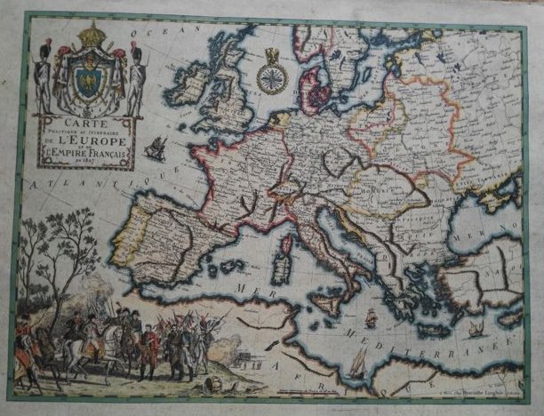 Europe; H. Langlois - Carte Politique et Itinéraire de l'Europe et de l'Empire Français en 1807 - 1807